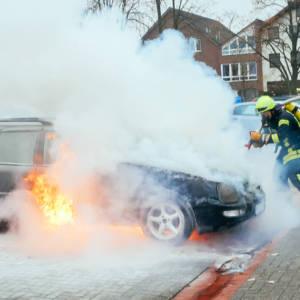 Auto brennt auf Raiffeisenplatz