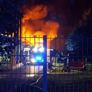 Großbrand einer Lagerhalle in Goldenstedt