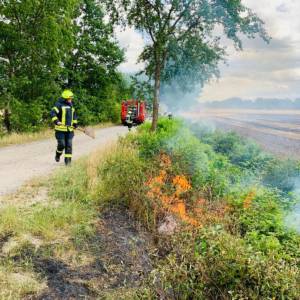 Größerer Flächenbrand entlang der Autobahn